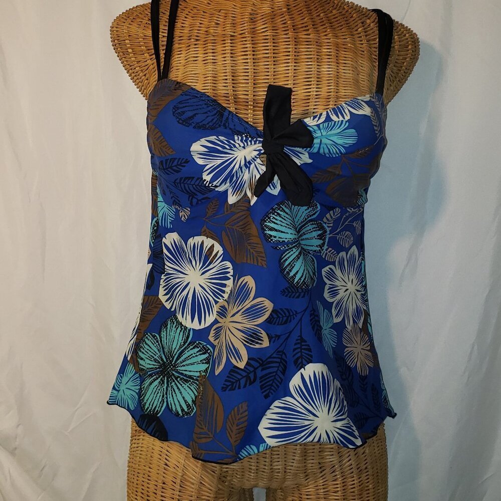 Ocean Dream Women's Floral Tankini Swim Top - L